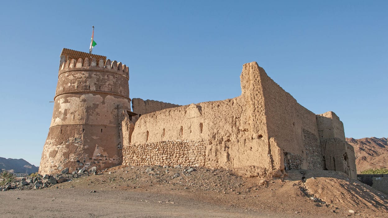 Al Bithnah Fort is a traditional double story rock, coral and mudbrick fortification located in the Wadi Ham, near the village of Bithnah in Fujairah in the UAE. The fort dates back to the 18th Century and was restored in 2008.